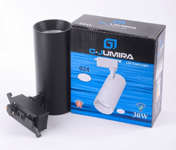 اسبوت خارج متحرك سى او بى ابيض 30 وات تراك جسم اسطوانى طويل خفيف اسود جوميرا